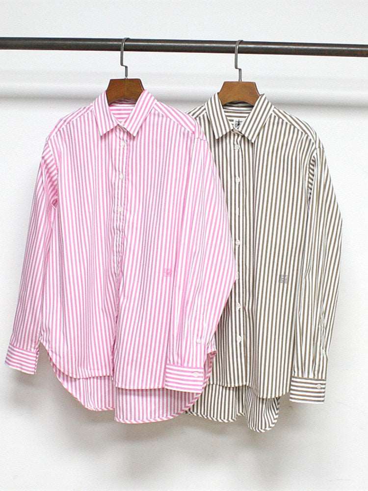 100% Cotton Embroidery Silhouette Shirt Women Classic Loose Top